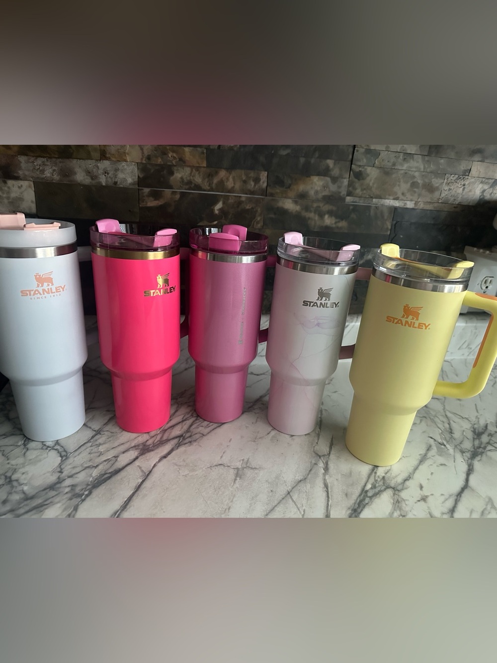Stanley Hot Pink, Dusty Rose & Blush Travel Tumbler Trio